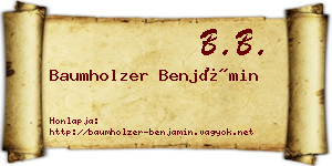 Baumholzer Benjámin névjegykártya