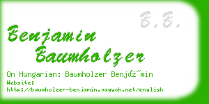 benjamin baumholzer business card